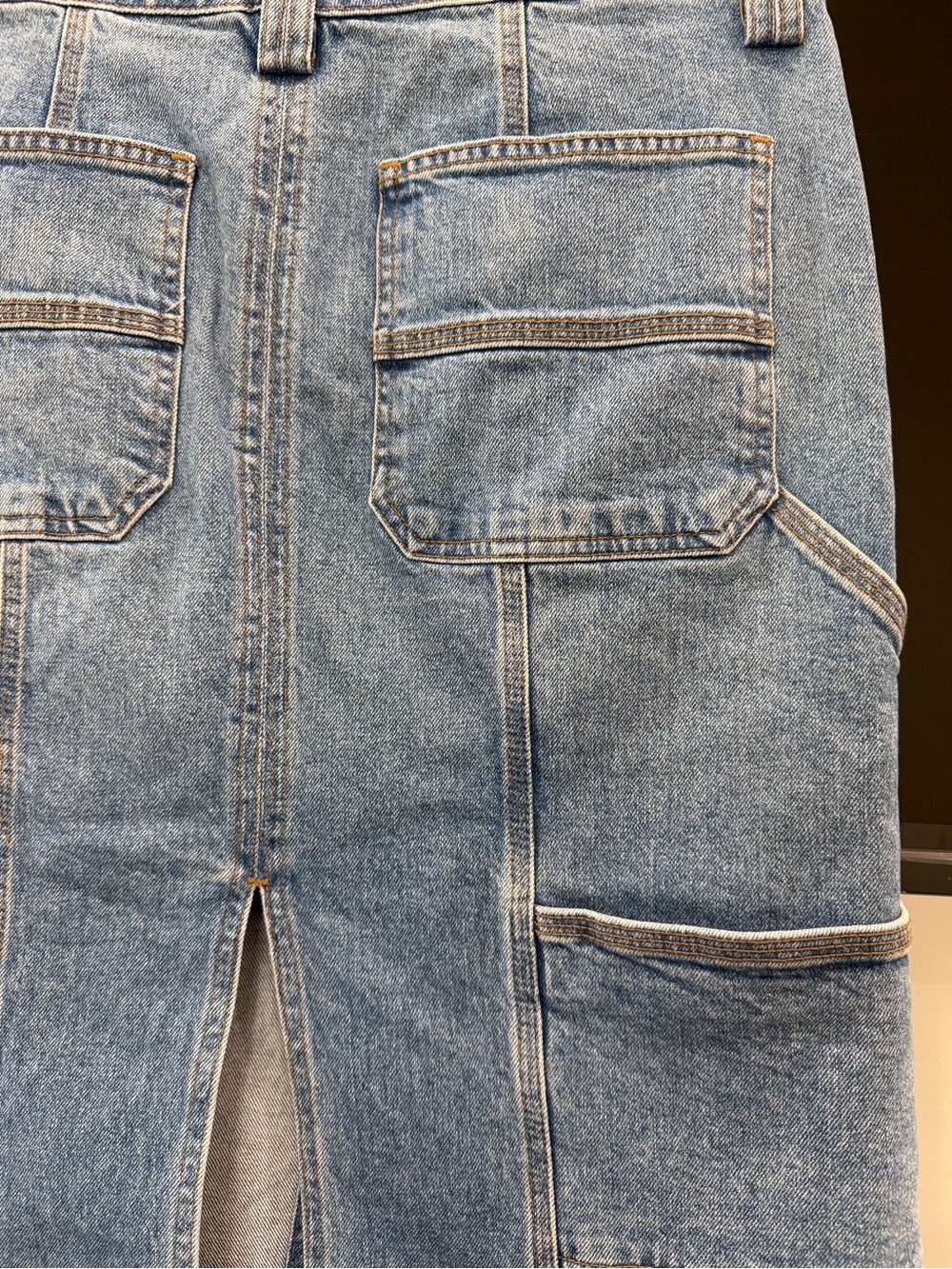 A.L.C. Medium Wash Denim Alden Skirt in Blue size 8 - Picture 4 of 10